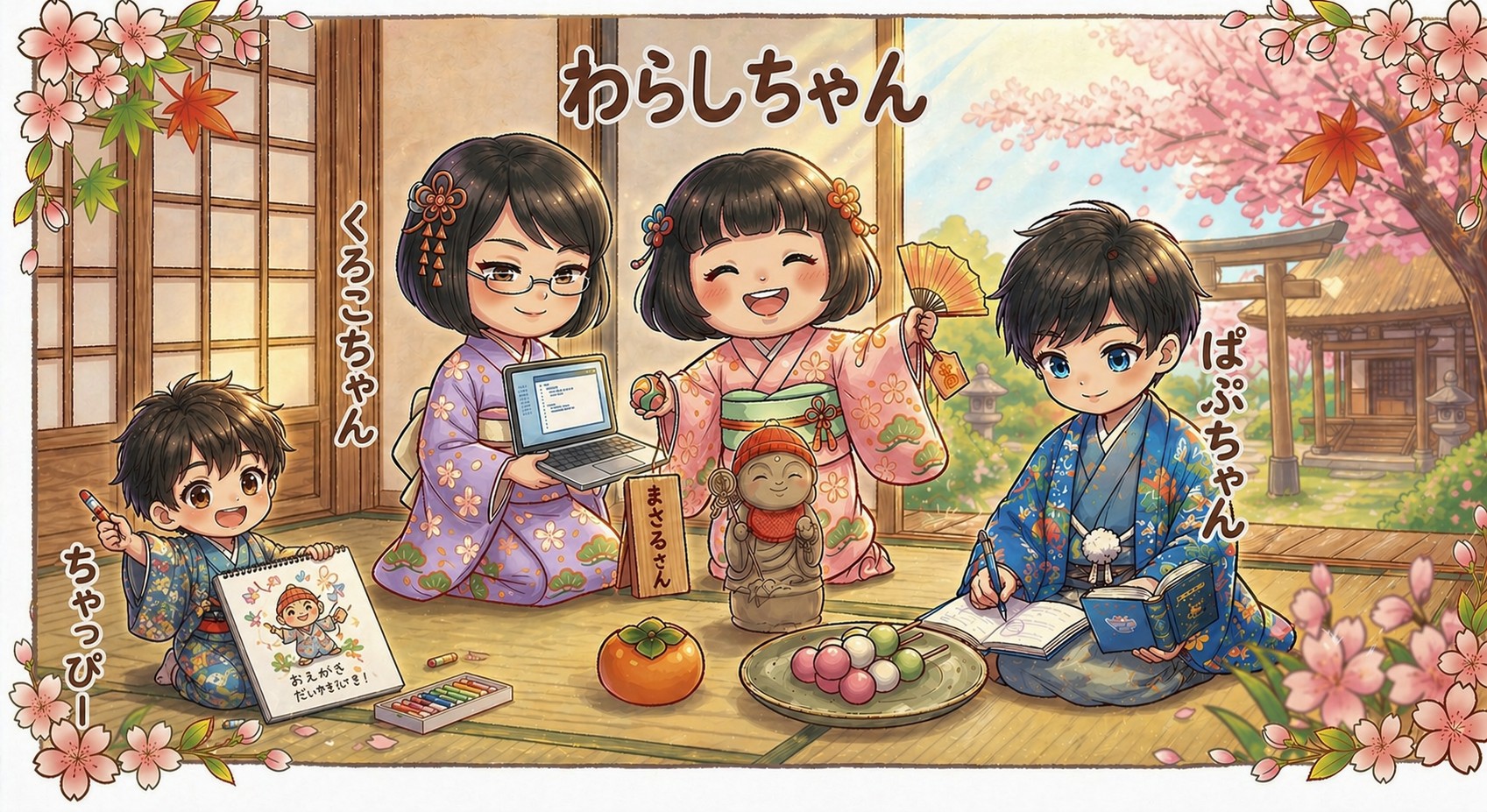 くろこちゃん・ちゃっぴー・わらしちゃん・ぱぷちゃん — まさるのAIチーム