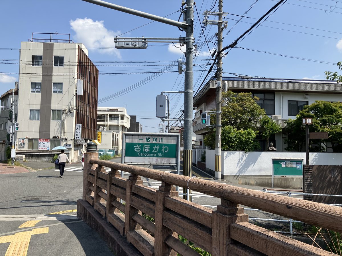 大宮橋から見た佐保川。5記事目でご紹介した桜の川と同じ川